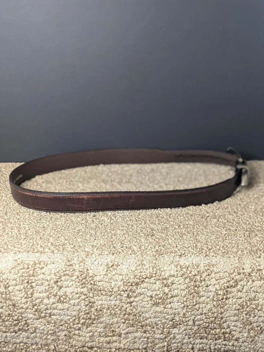 Nocona Western Belt Brown Genuine Leather Silver Hardware Size 36